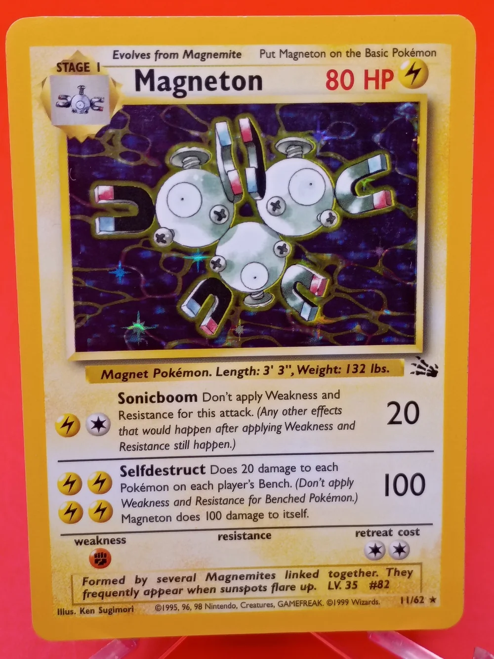 Magneton 11/62 Fossil Holo NM-LP Vintage Pokémon